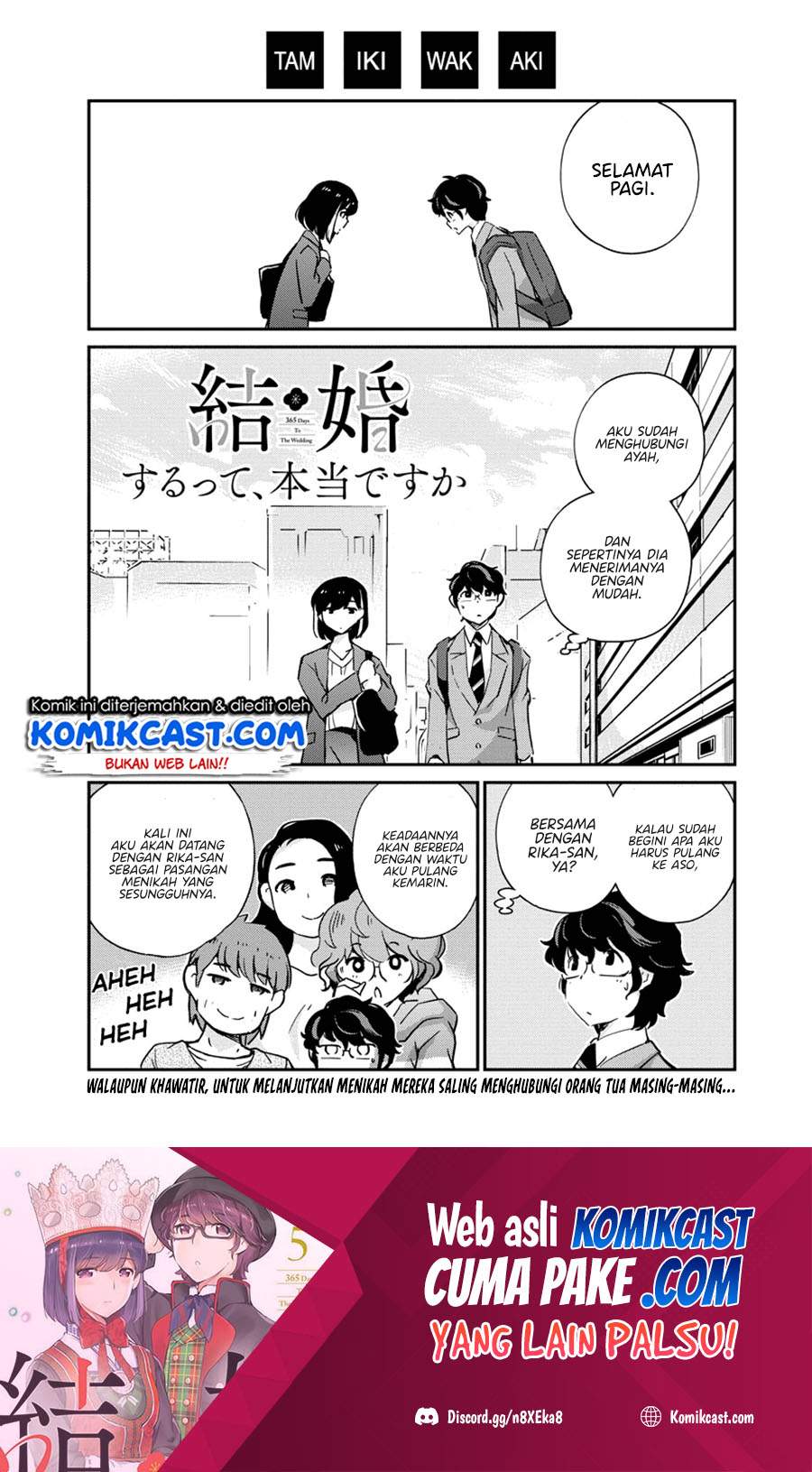 Kekkon Surutte, Hontou Desu Ka? Chapter 55 Bahasa Indonesia