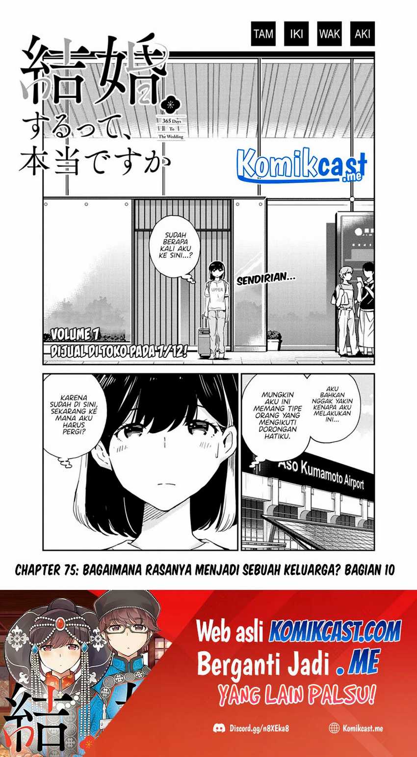 Kekkon Surutte, Hontou Desu Ka? Chapter 75 Bahasa Indonesia