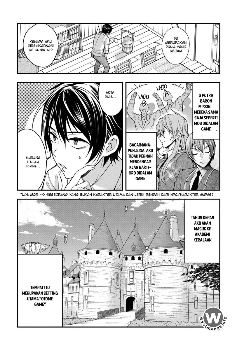 Otome Game Sekai wa Mob ni Kibishii Sekai Desu Chapter 01 Bahasa Indonesia