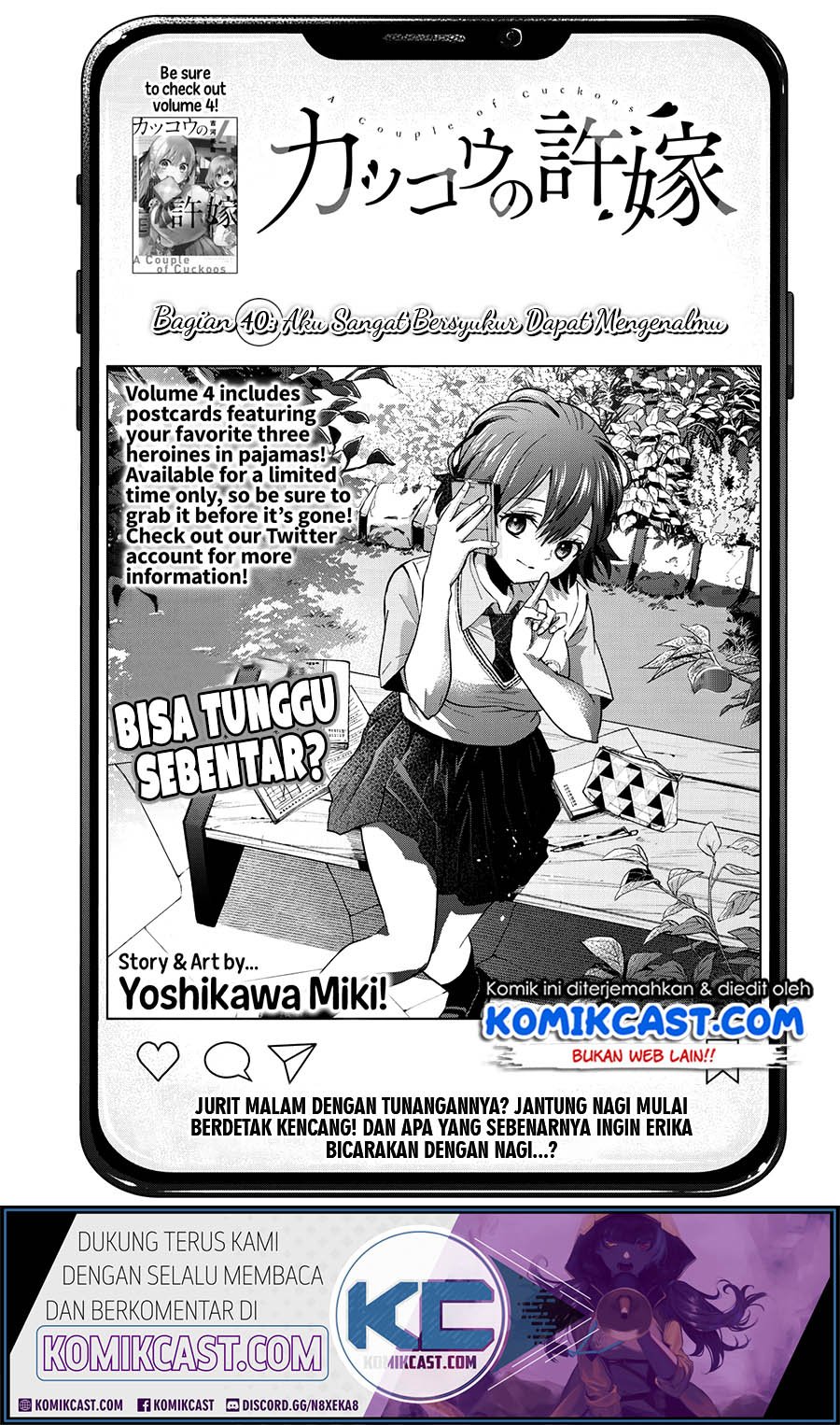 Kakkou no Iinazuke Chapter 40 Bahasa Indonesia