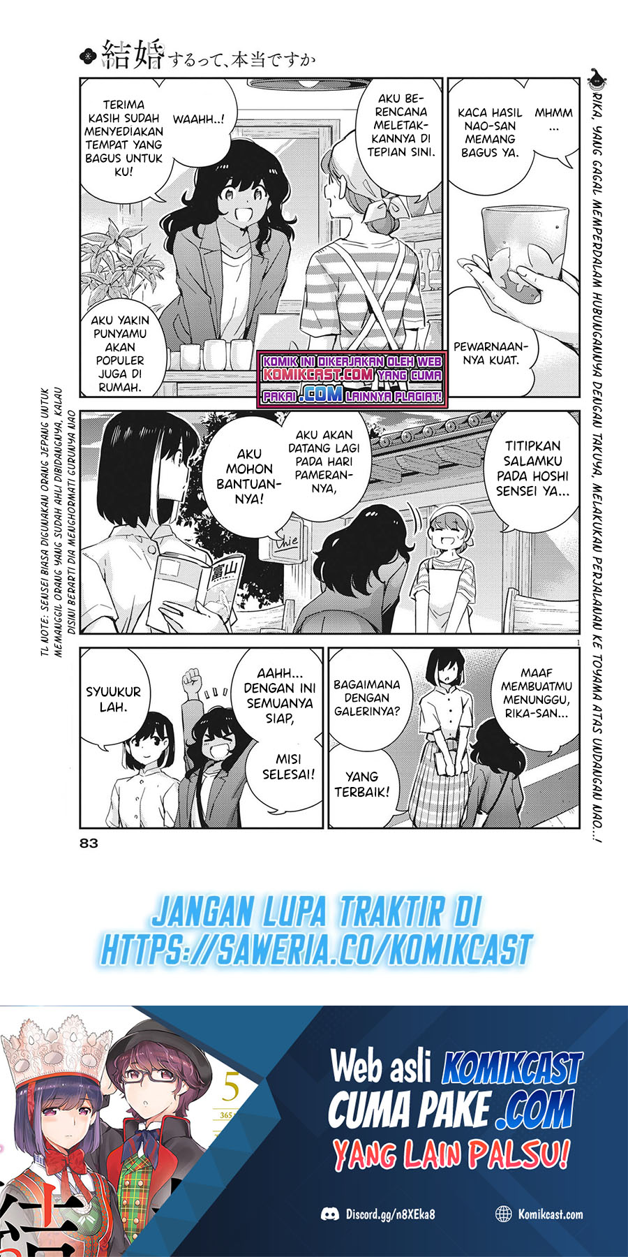Kekkon Surutte, Hontou Desu Ka? Chapter 64 Bahasa Indonesia