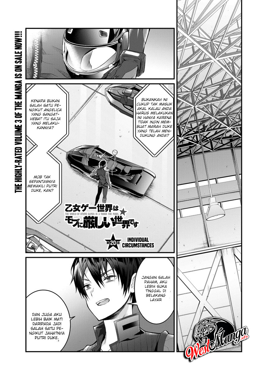 Otome Game Sekai wa Mob ni Kibishii Sekai Desu Chapter 20 Bahasa Indonesia