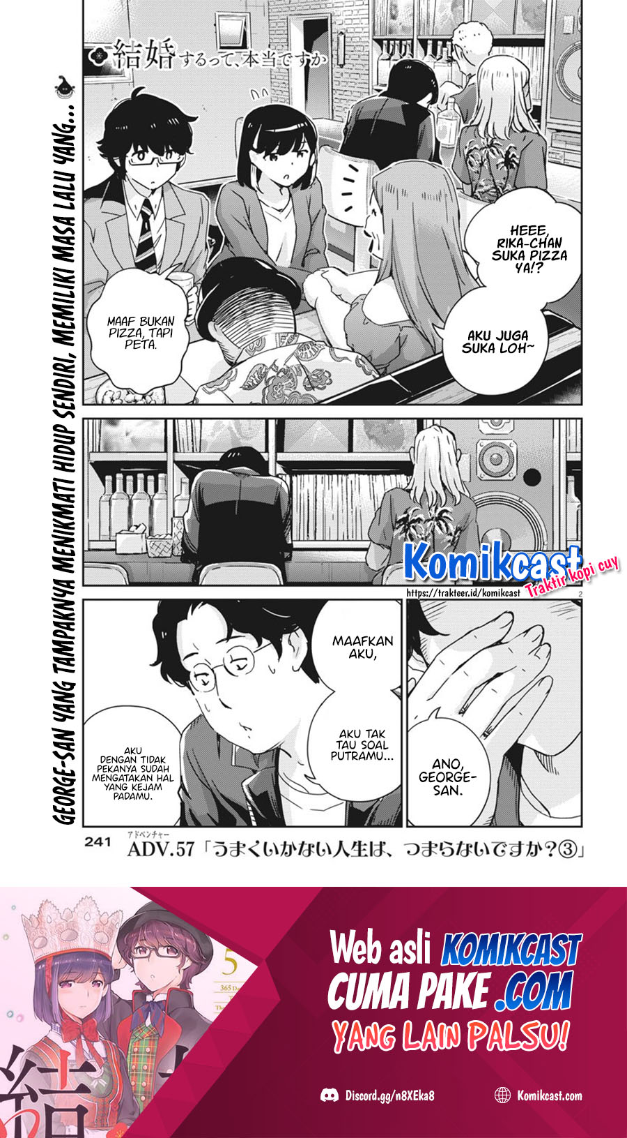 Kekkon Surutte, Hontou Desu Ka? Chapter 57 Bahasa Indonesia