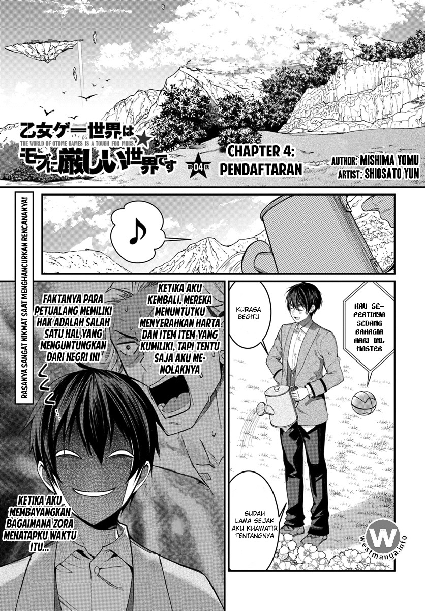 Otome Game Sekai wa Mob ni Kibishii Sekai Desu Chapter 04 Bahasa Indonesia