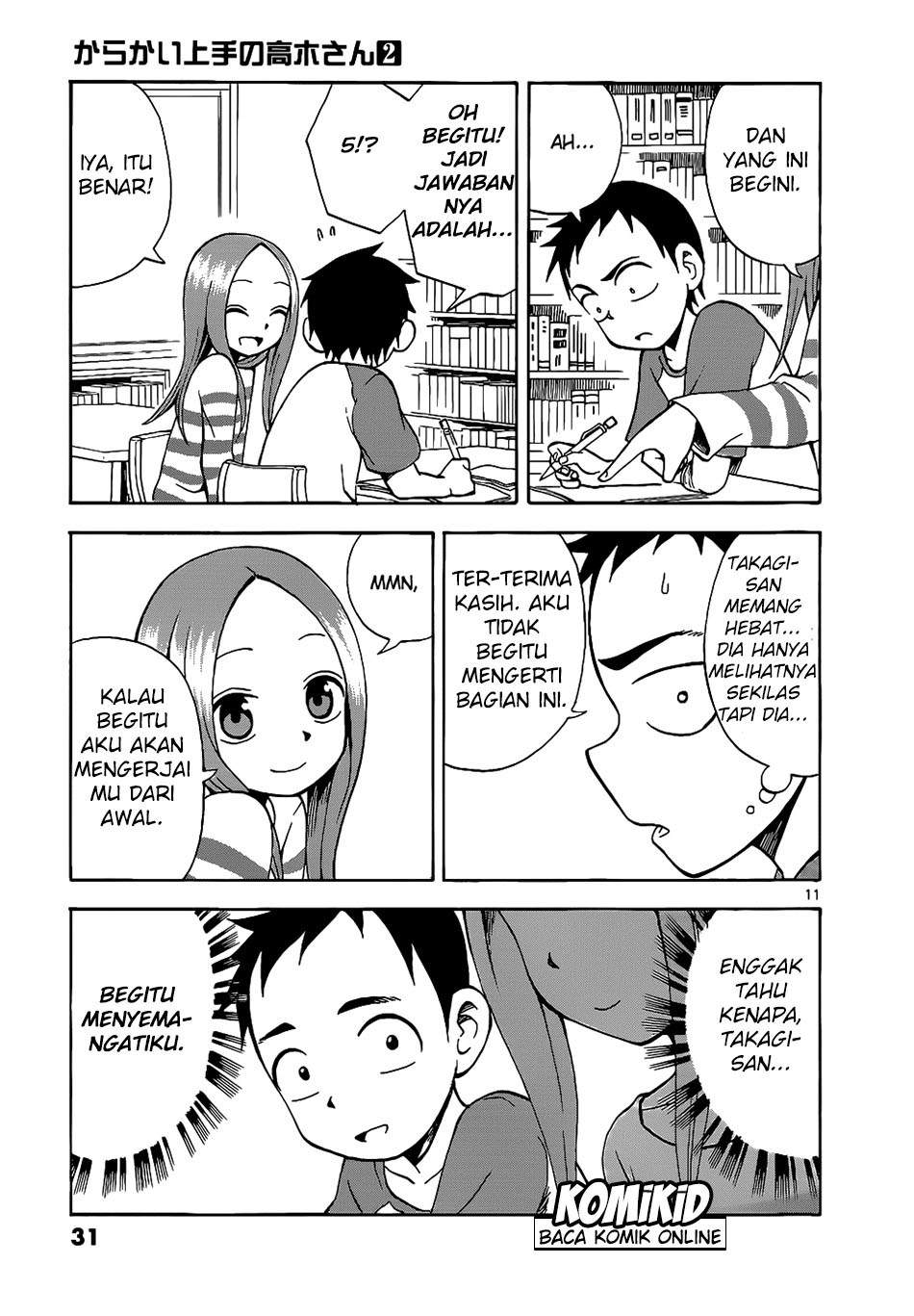 Karakai Jouzu no Takagi-san Chapter 11 Bahasa Indonesia