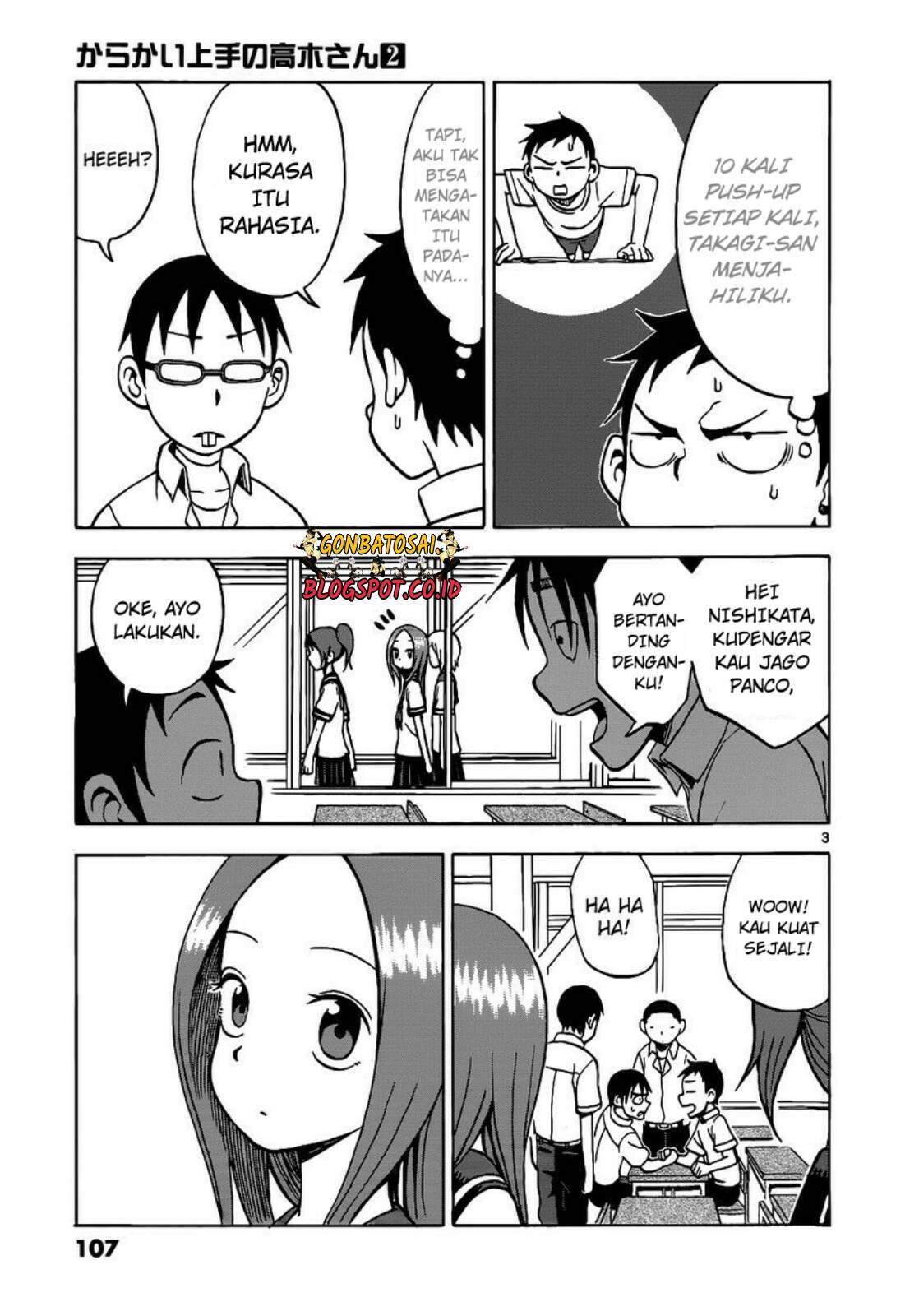 Karakai Jouzu no Takagi-san Chapter 16 Bahasa Indonesia