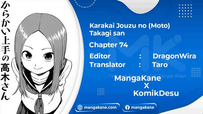 Karakai Jouzu no (Moto) Takagi-san Chapter 74 Bahasa Indonesia