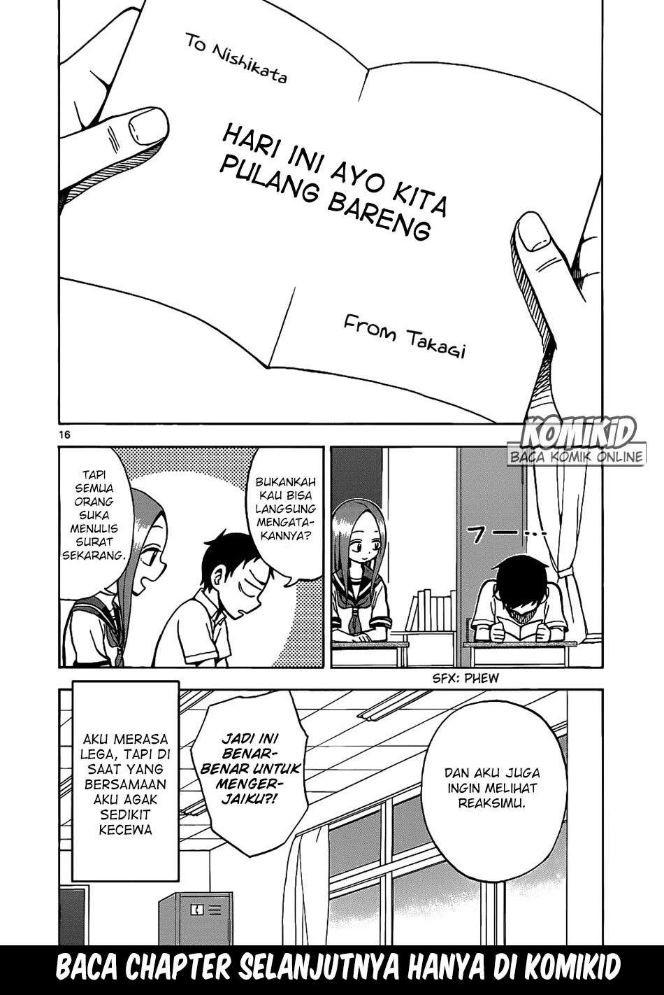 Karakai Jouzu no Takagi-san Chapter 13 Bahasa Indonesia