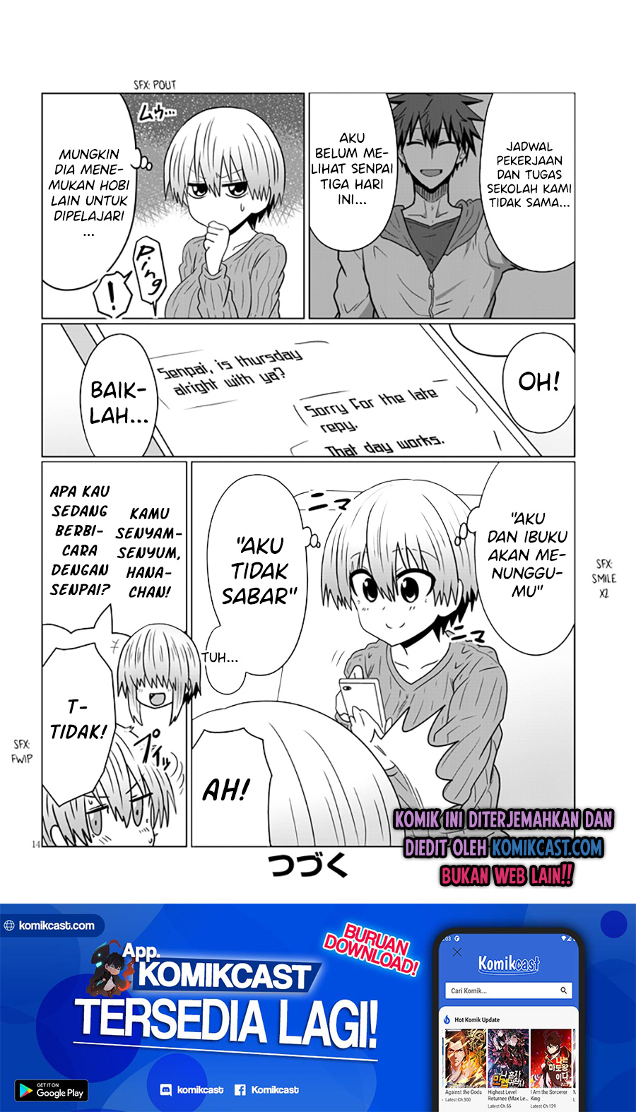 Uzaki-chan wa Asobitai! Chapter 49 Bahasa Indonesia