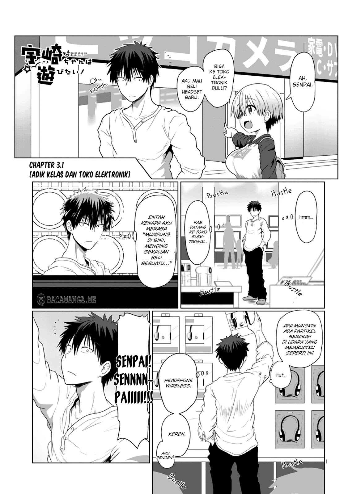 Uzaki-chan wa Asobitai! Chapter 03.1 Bahasa Indonesia