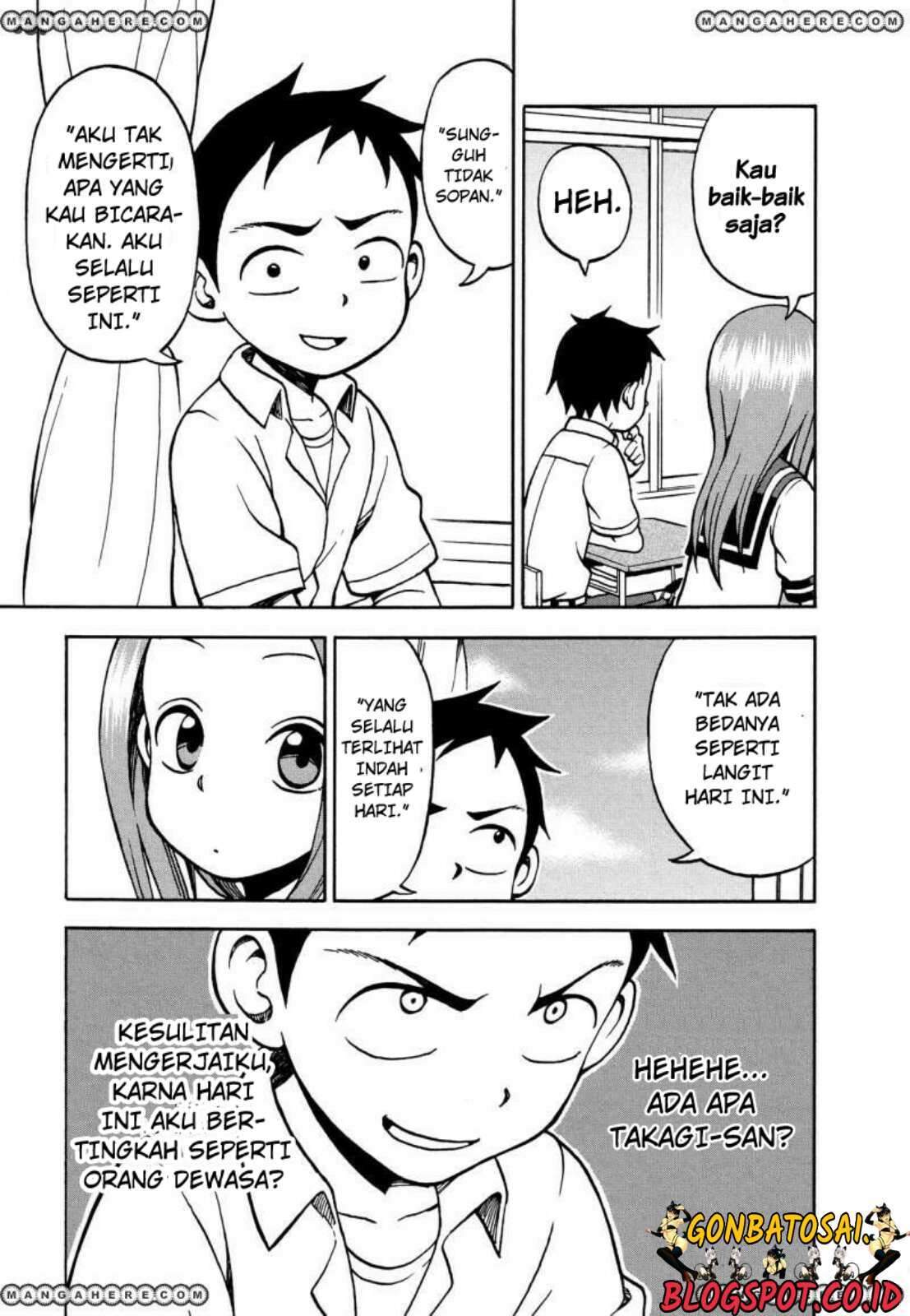 Karakai Jouzu no Takagi-san Chapter 19 Bahasa Indonesia