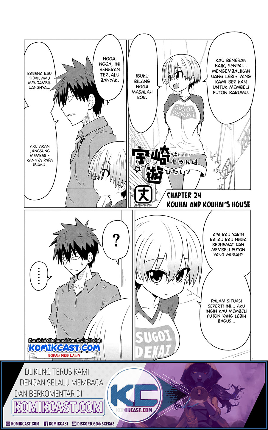 Uzaki-chan wa Asobitai! Chapter 24 Bahasa Indonesia