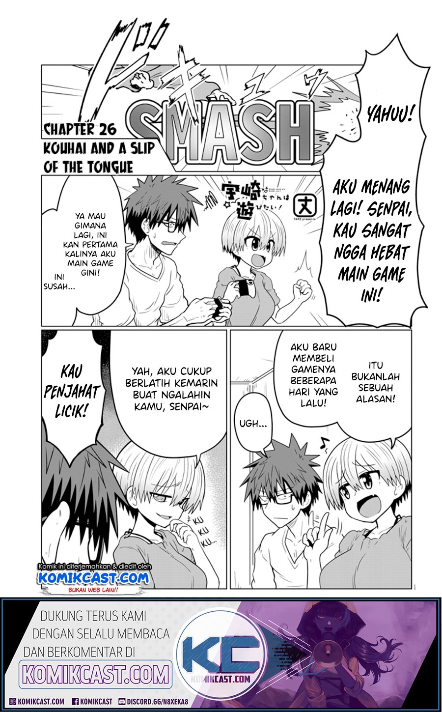 Uzaki-chan wa Asobitai! Chapter 26 Bahasa Indonesia