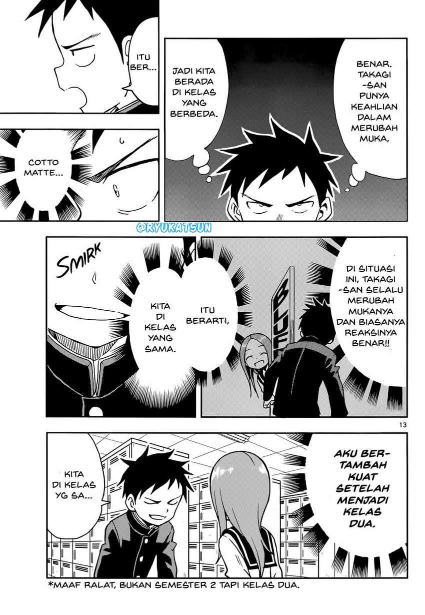 Karakai Jouzu no Takagi-san Chapter 107 Bahasa Indonesia