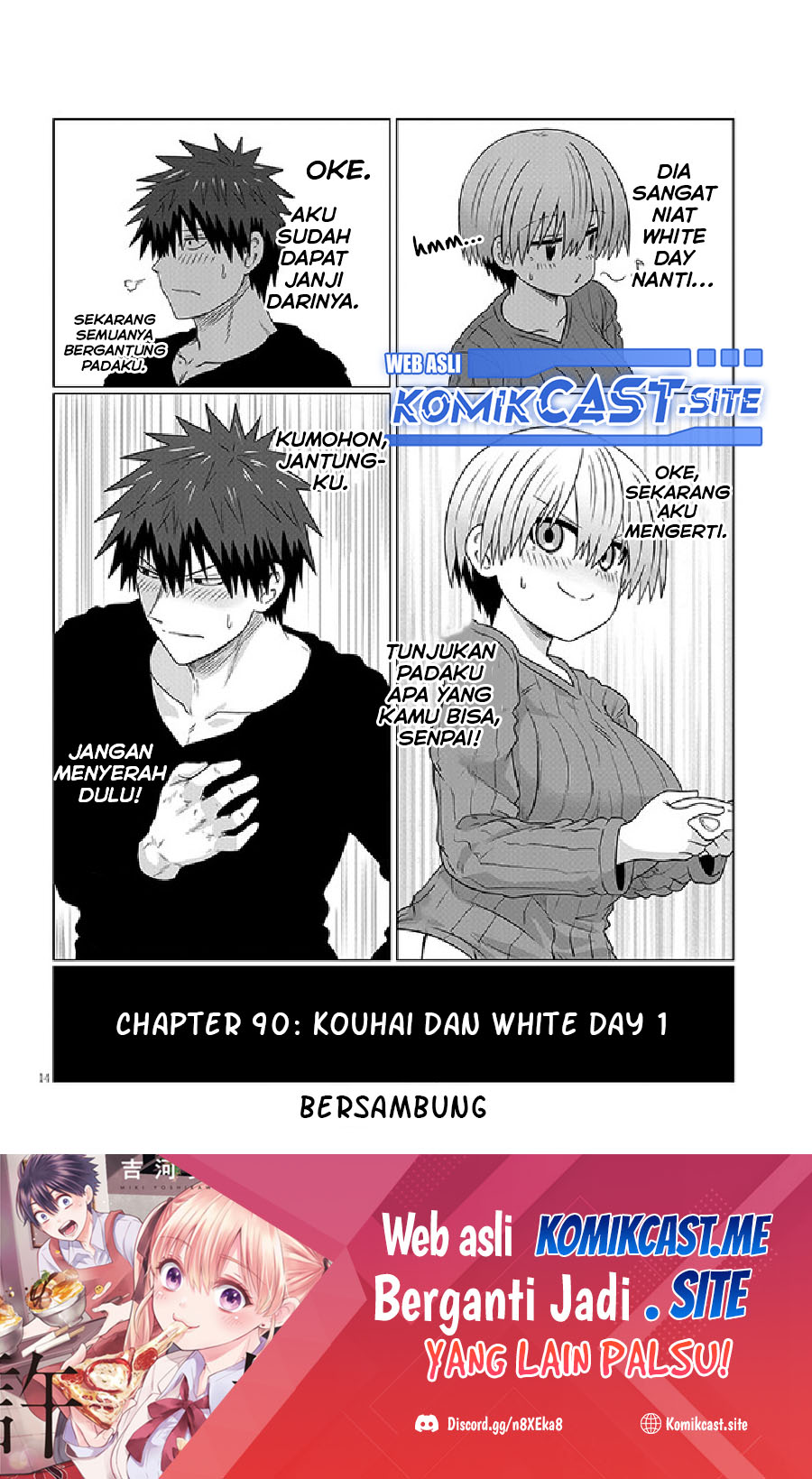 Uzaki-chan wa Asobitai! Chapter 90 Bahasa Indonesia