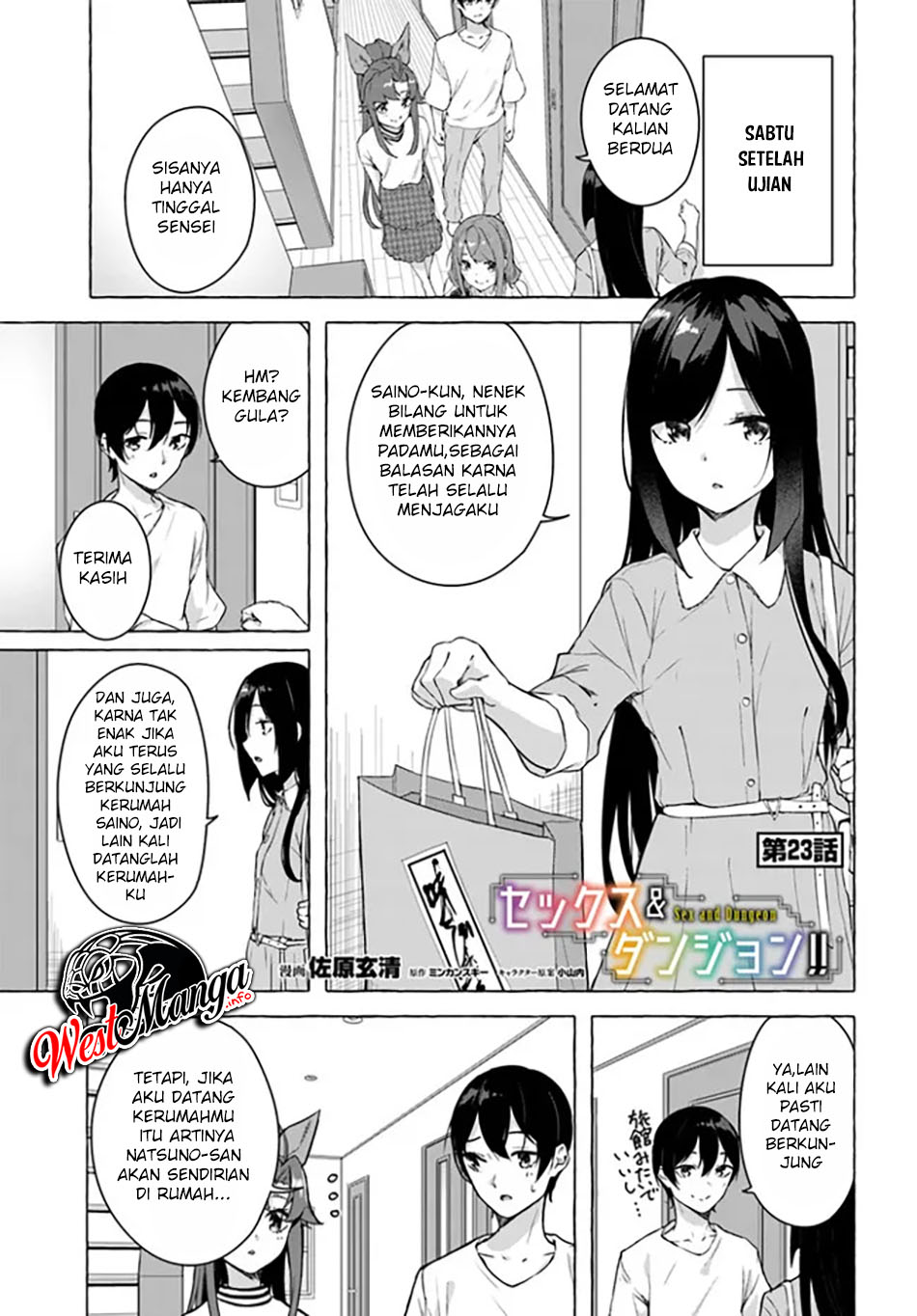 Sekkusu and danjon! ~ Wagaya no chika ni, H kaisū = reberu no danjon ga shutsugen shita?! Chapter 23 Bahasa Indonesia