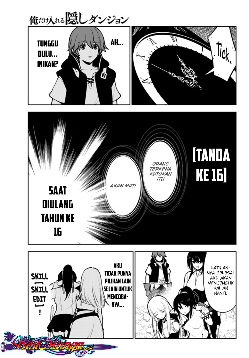 Ore dake Haireru Kakushi Dungeon: Kossori Kitaete Sekai Saikyou Chapter 09 Bahasa Indonesia