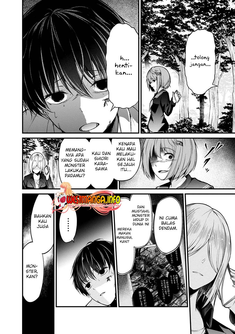 Namae no nai Kaibutsu: Kumo to Shoujo to Ryouki Satsujin Chapter 42 Bahasa Indonesia