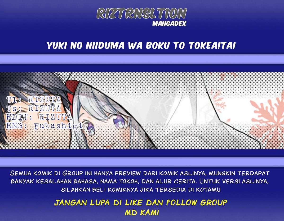 Yuki no Niiduma wa Boku to Tokeaitai Chapter 4.2 Bahasa Indonesia