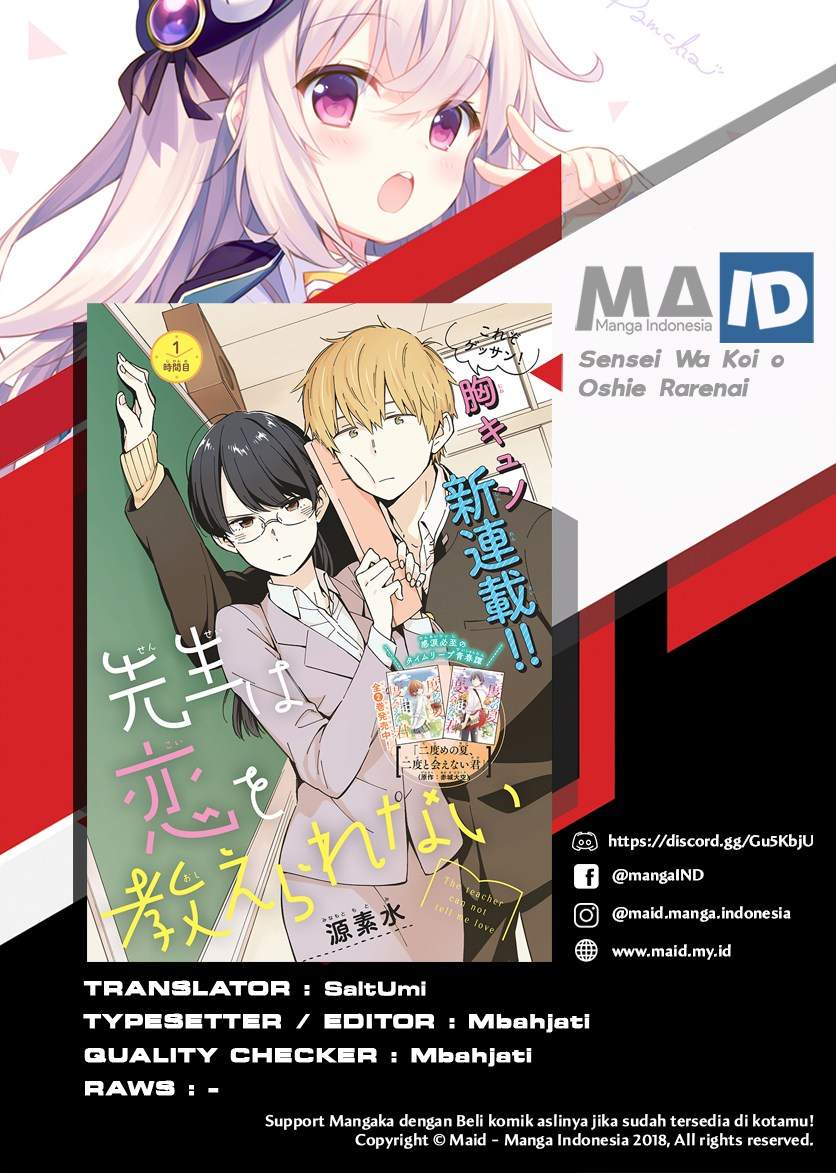 Sensei wa Koi o Oshie Rarenai Chapter 15 Bahasa Indonesia