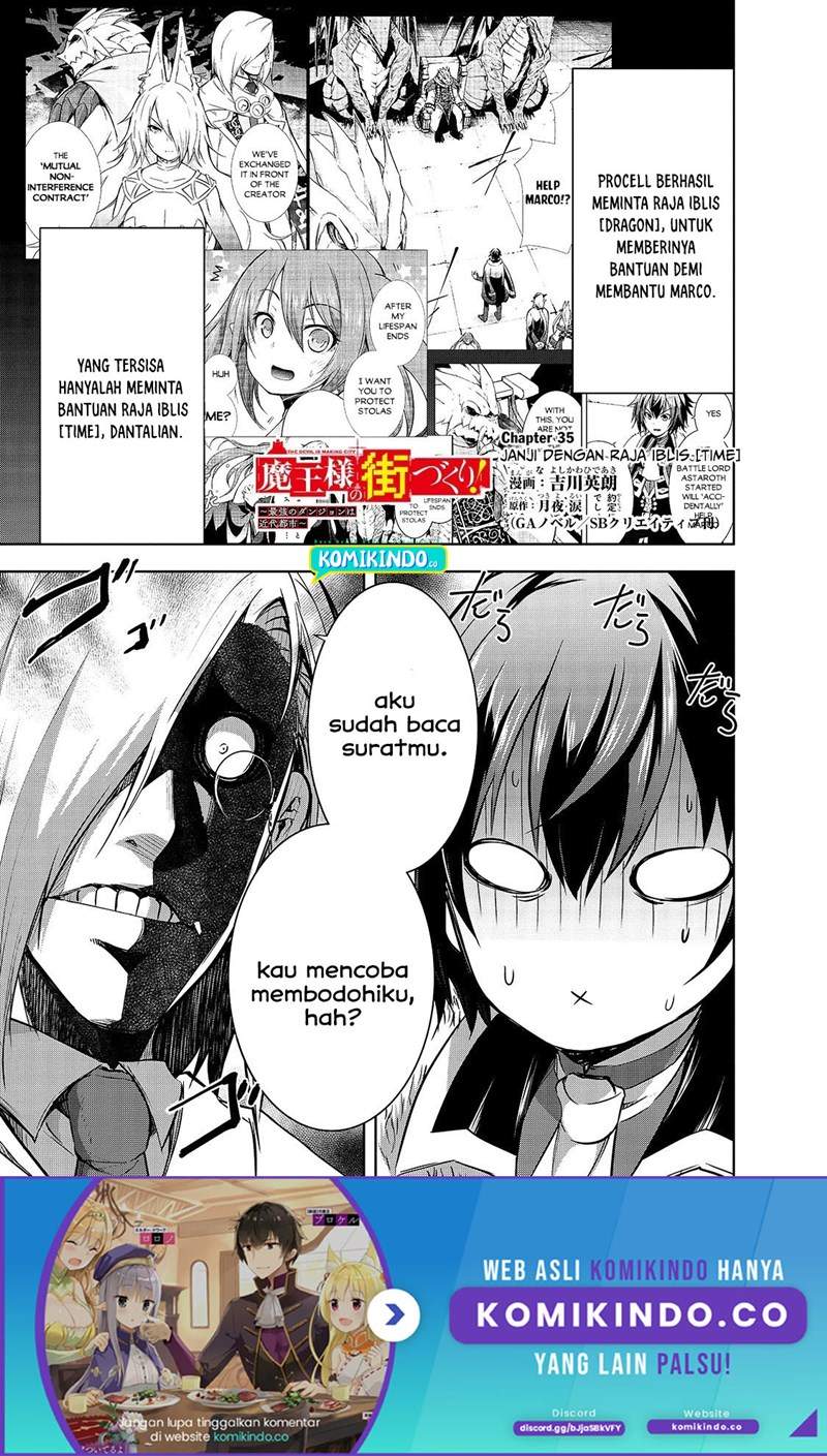 Maou-sama no Machizukuri! ~Saikyou no Danjon wa Kindai Toshi~ Chapter 35 Bahasa Indonesia