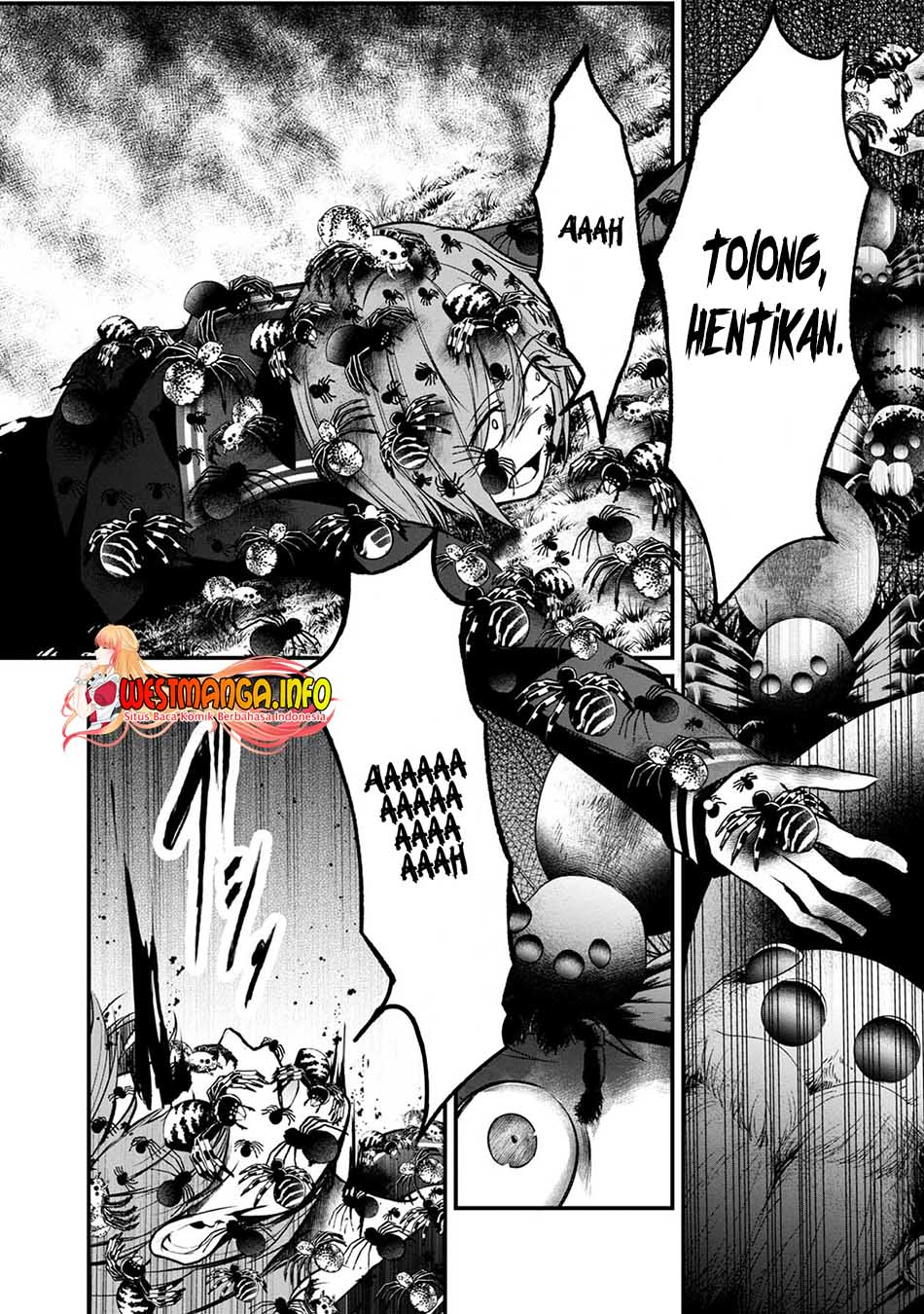 Namae no nai Kaibutsu: Kumo to Shoujo to Ryouki Satsujin Chapter 49 Bahasa Indonesia