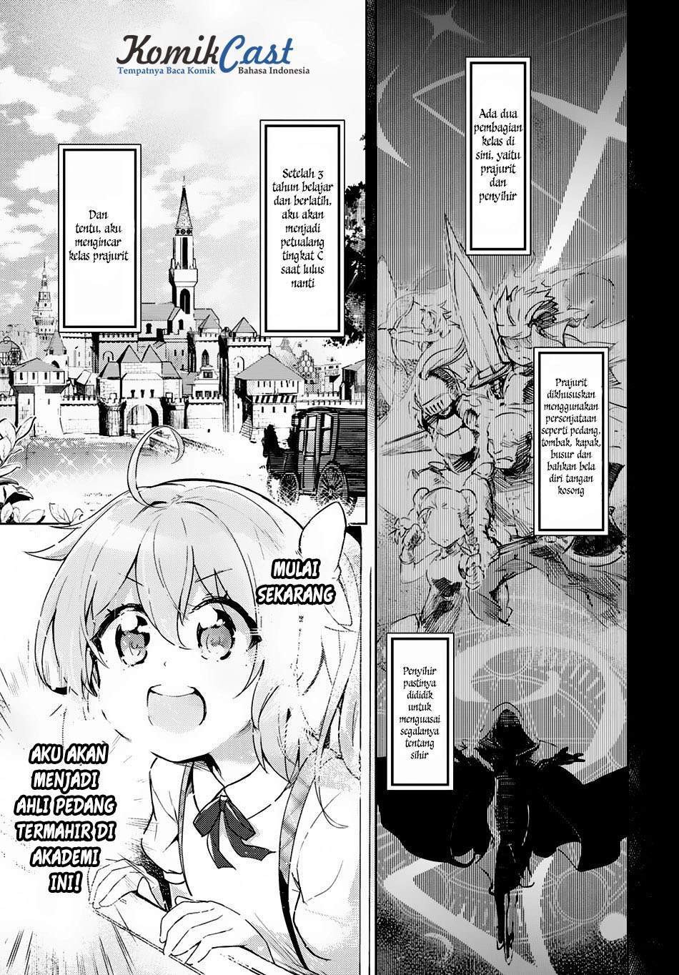 Kenshi o Mezashite Nyugaku Shitanoni Maho Tekisei 9999 Nandesukedo!? Chapter 01 Bahasa Indonesia