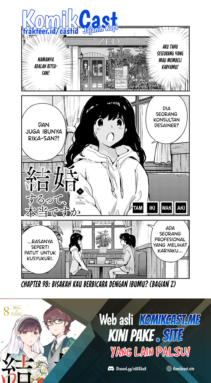 Kekkon Surutte, Hontou Desu Ka? Chapter 98 Bahasa Indonesia