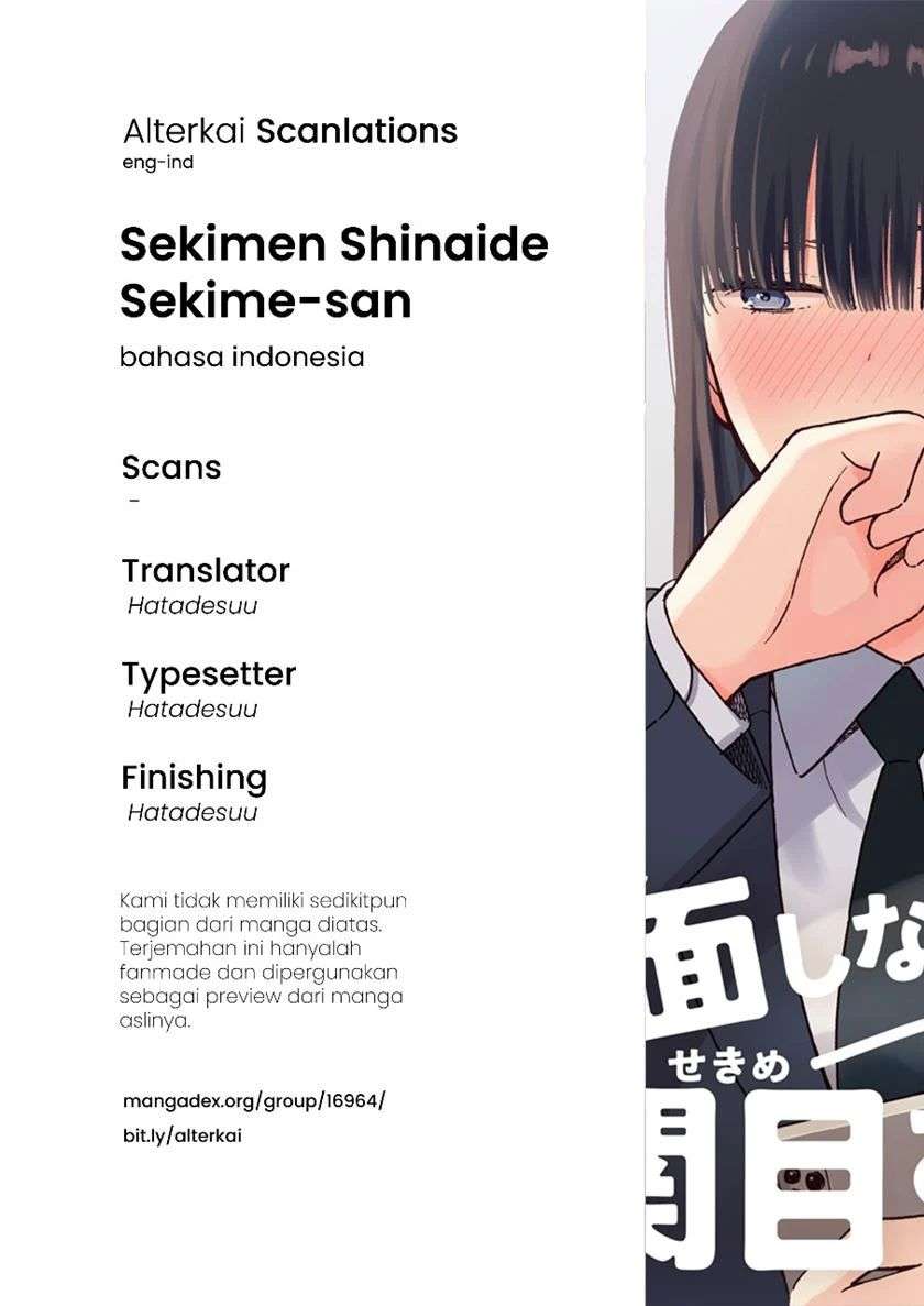Sekimen Shinaide Sekime-san Chapter 10 Bahasa Indonesia