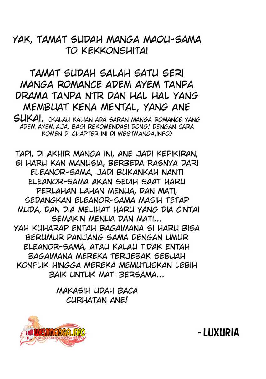 Maou-sama to Kekkonshitai Chapter 18 End Bahasa Indonesia