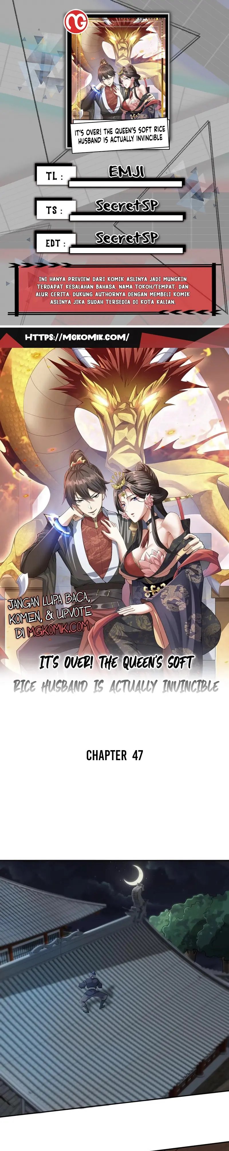 It’s Over! The Queen’s Soft Rice Husband is Actually Invincible Chapter 47 Bahasa Indonesia