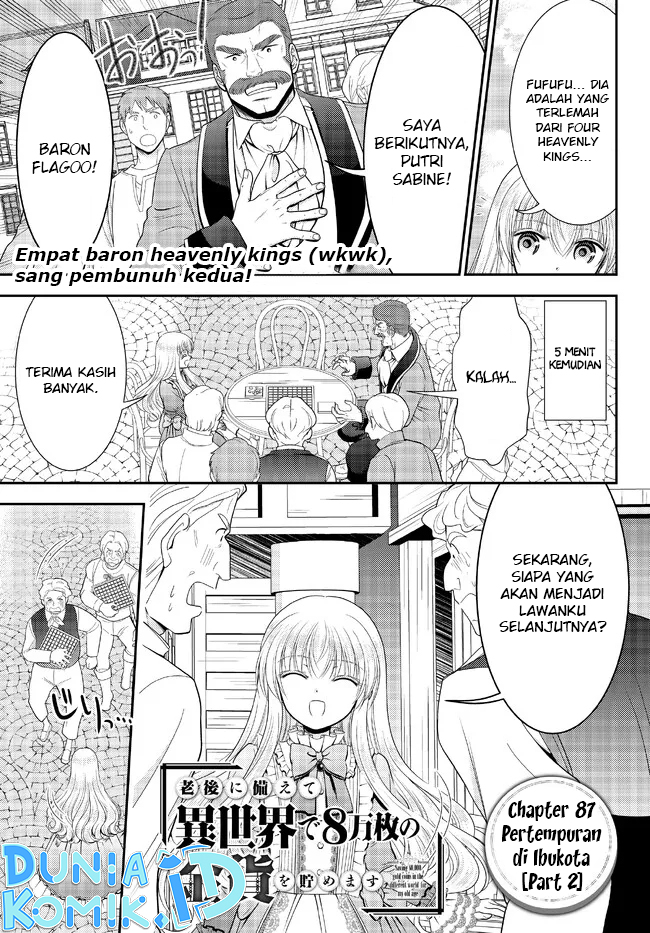Saving 80,000 Gold Coins in the Different World for My Old Age Chapter 87 Bahasa Indonesia