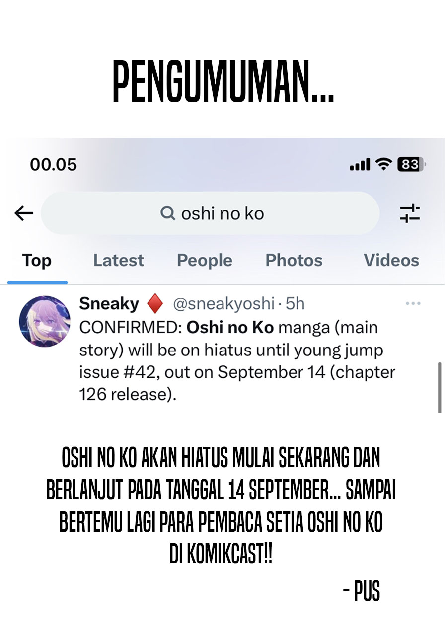 Oshi no Ko Chapter 125.1 Bahasa Indonesia