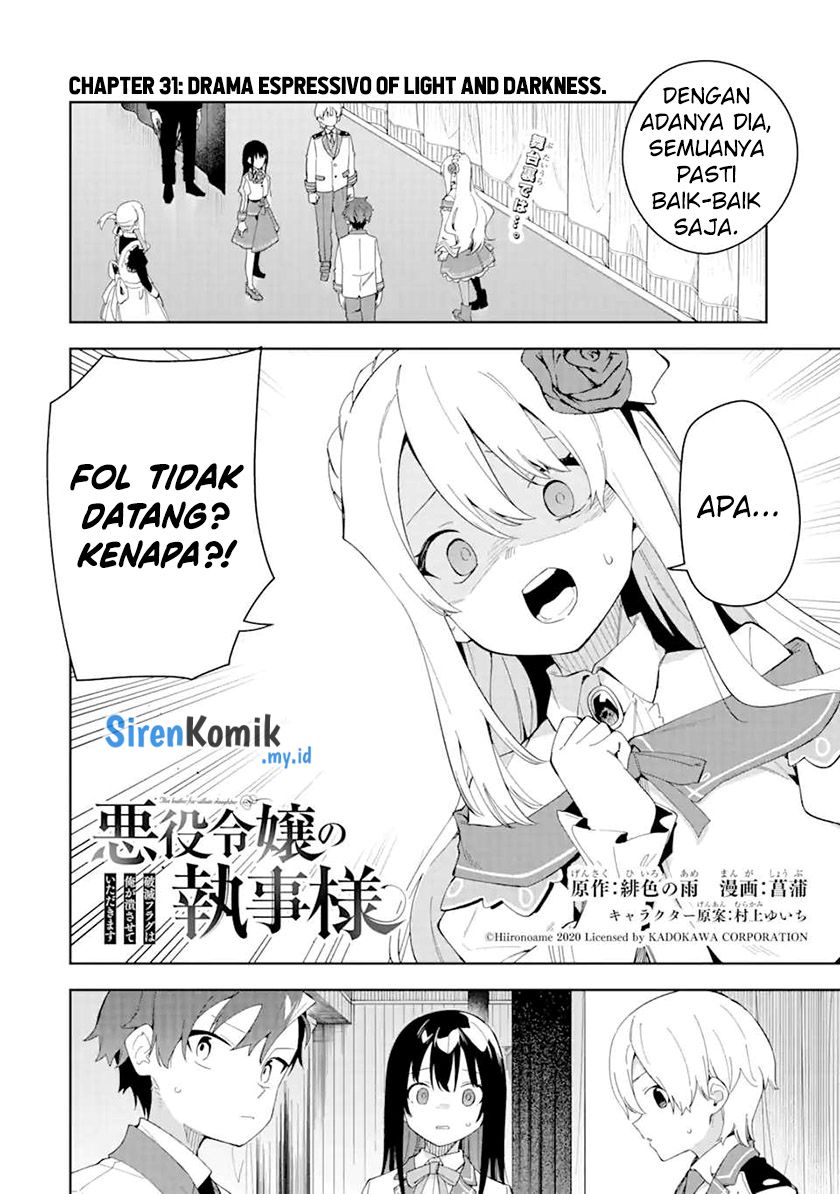 Akuyaku Reijou no Shitsuji-sama: Hametsu Flag wa Ore ga Tsubusasete itadakimasu Chapter 31 Bahasa Indonesia