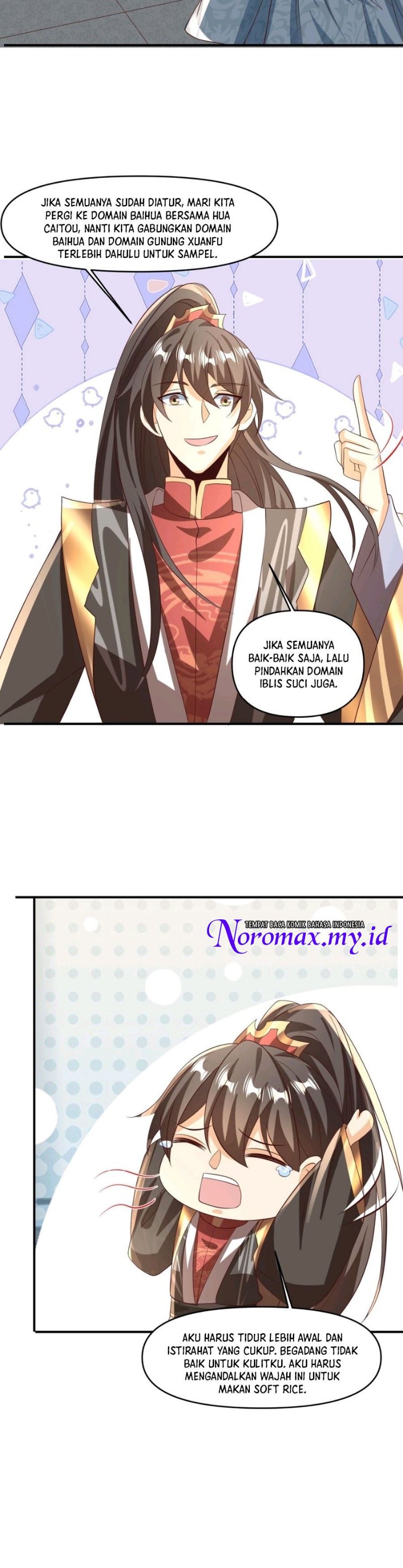 It’s Over! The Queen’s Soft Rice Husband is Actually Invincible Chapter 244 Bahasa Indonesia