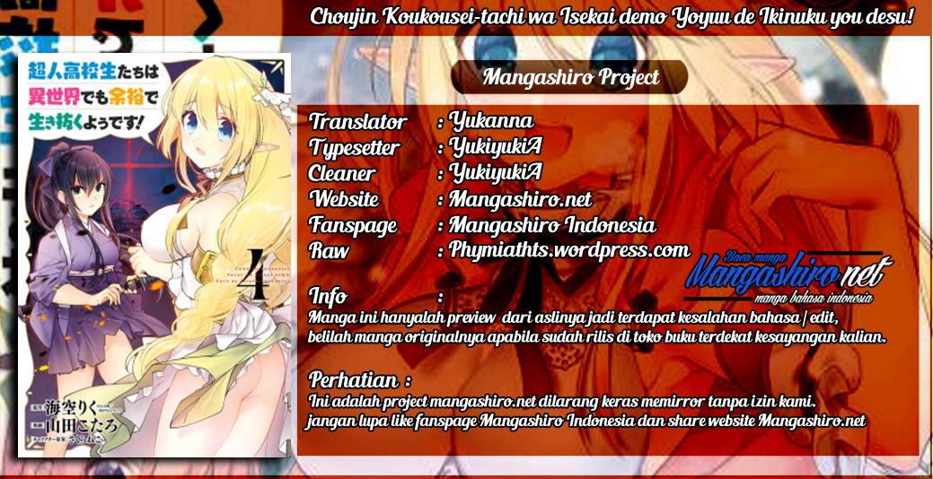 KomiknChoujin Koukousei-tachi wa Isekai demo Yoyuu de Ikinuku you desu! Chapter 33