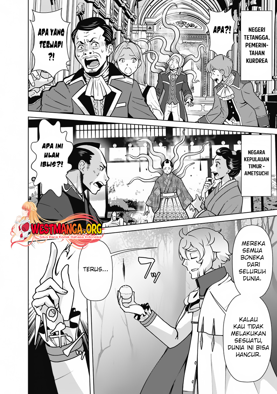 Rettou Me no Tensei Majutsushi Shiitage Rareta Moto Yuusha wa Mirai no Sekai o Yoyuu de Ikinuku Chapter 110 Bahasa Indonesia