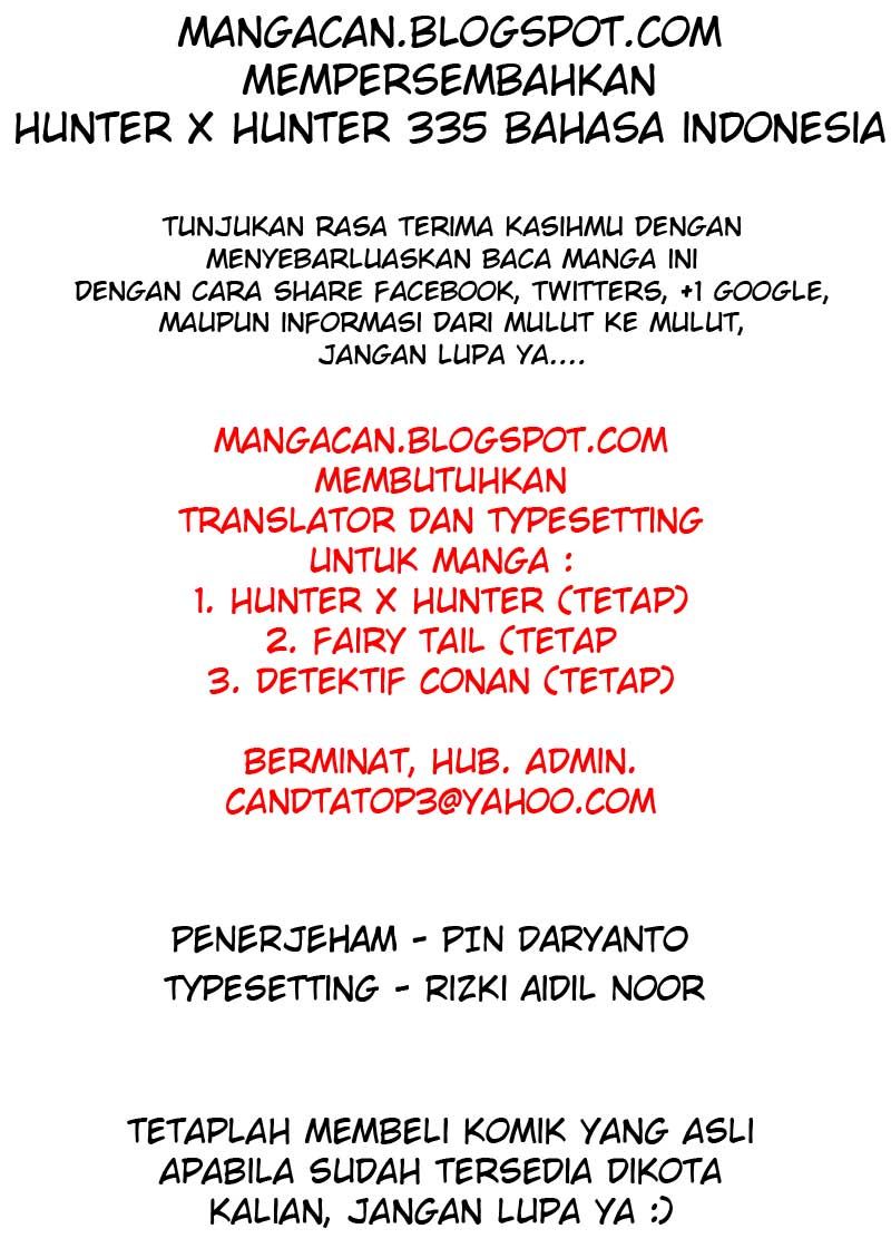 Hunter x Hunter Chapter 335 Bahasa Indonesia