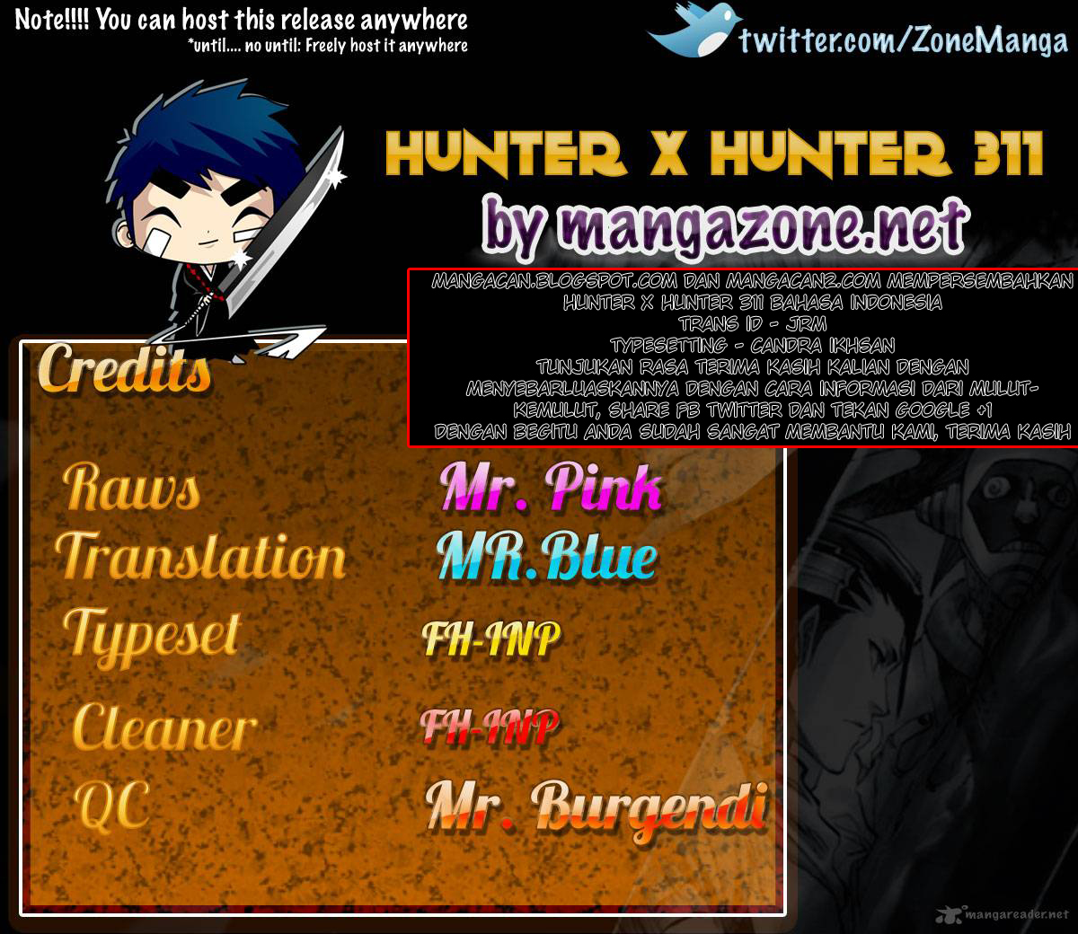 Hunter x Hunter Chapter 311 Bahasa Indonesia