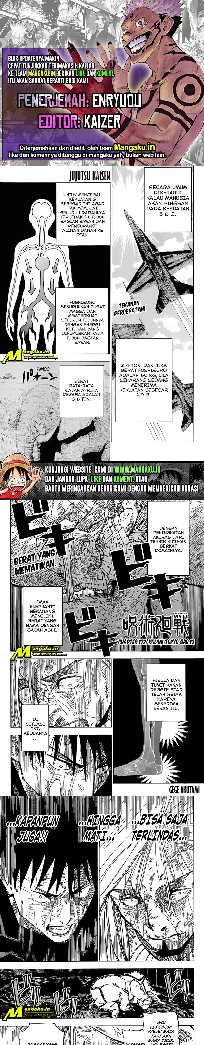 Jujutsu Kaisen Chapter 172 Bahasa Indonesia