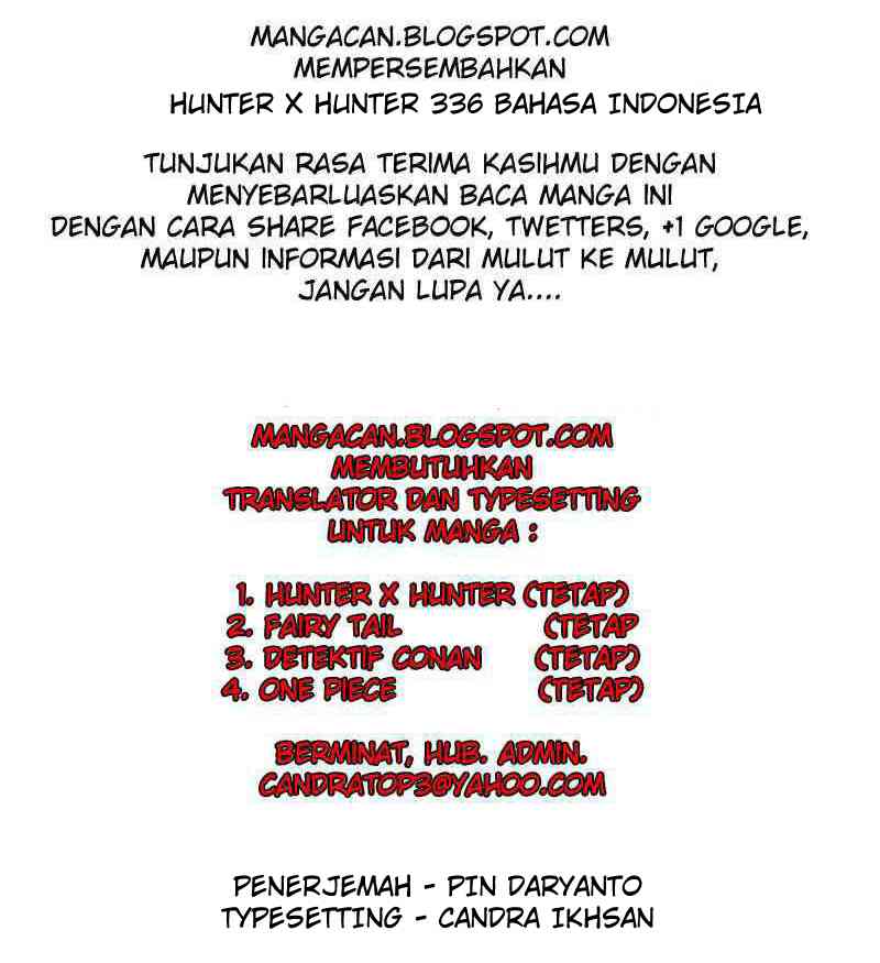 Hunter x Hunter Chapter 336 Bahasa Indonesia