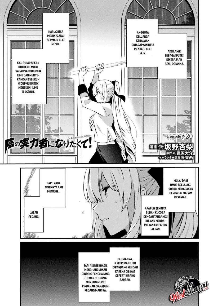 Kage no Jitsuryokusha ni Naritakute Chapter 20 Bahasa Indonesia