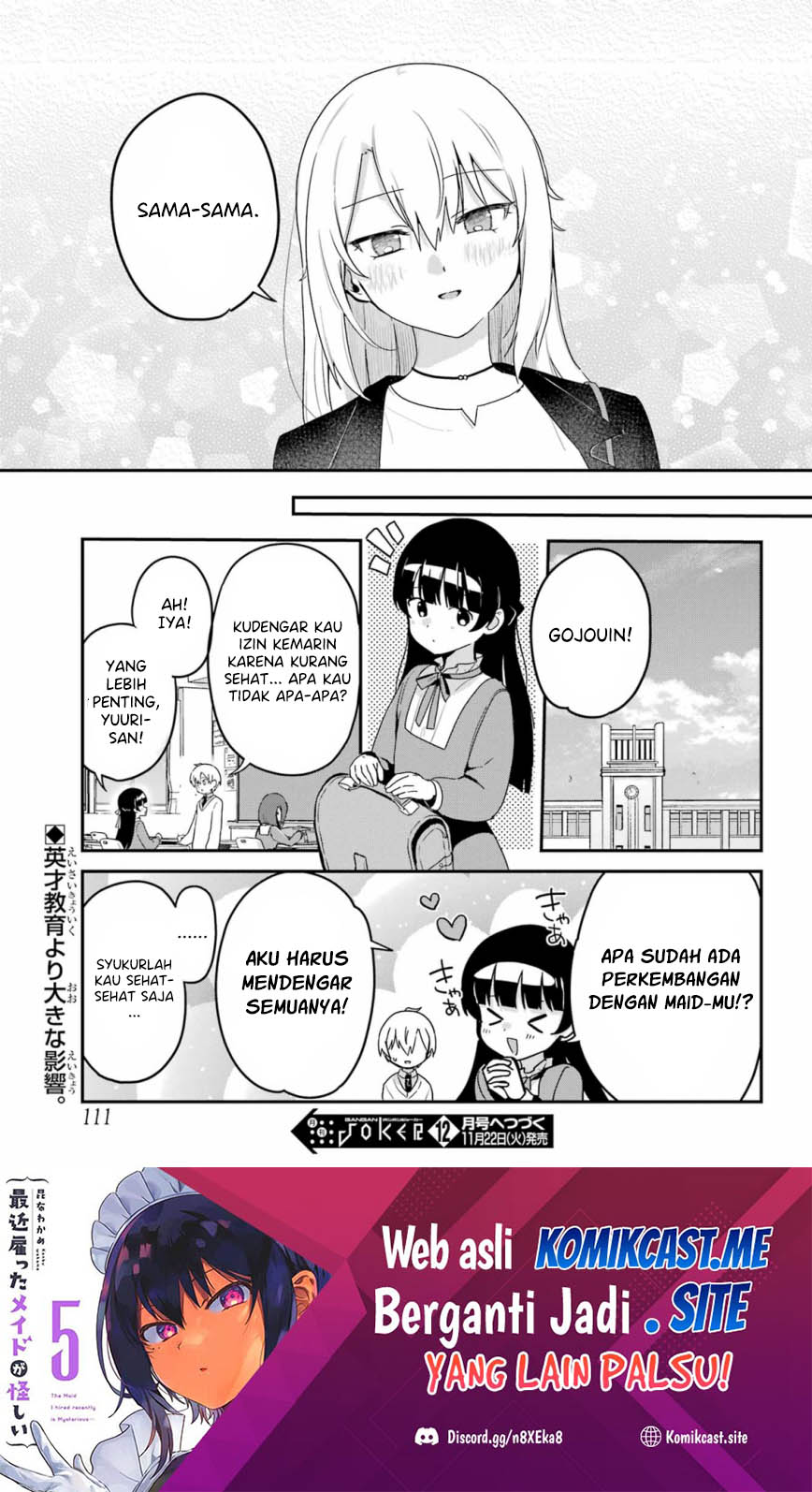 My Recently Hired Maid Is Suspicious Chapter 35 Bahasa Indonesia