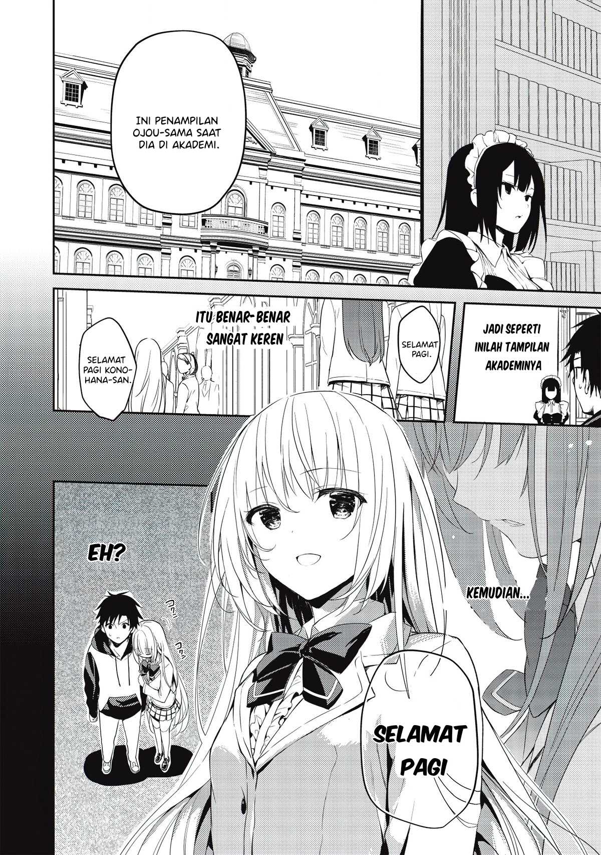 Saijo no Osewa Takane no Hana-darakena Meimon-kou de, Gakuin Ichi no Ojou-sama (Seikatsu Nouryoku Kaimu) wo Kagenagara Osewa suru Koto ni Narimashita Chapter 02.1 Bahasa Indonesia