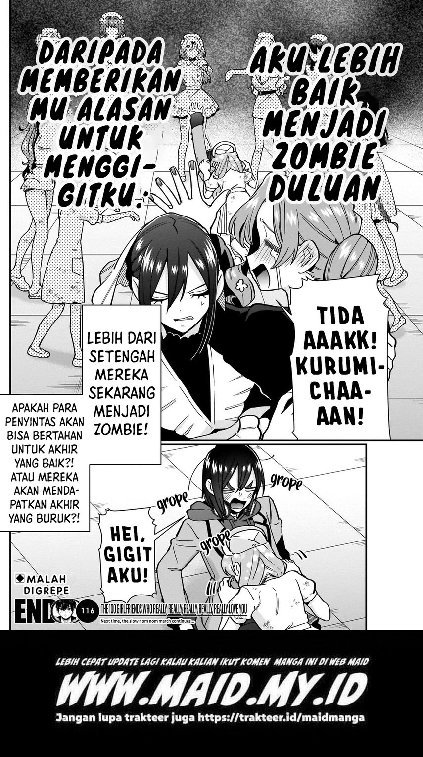 Kimi no koto ga Dai Dai Dai Dai Daisuki na 100-nin no Kanojo Chapter 116 Bahasa Indonesia