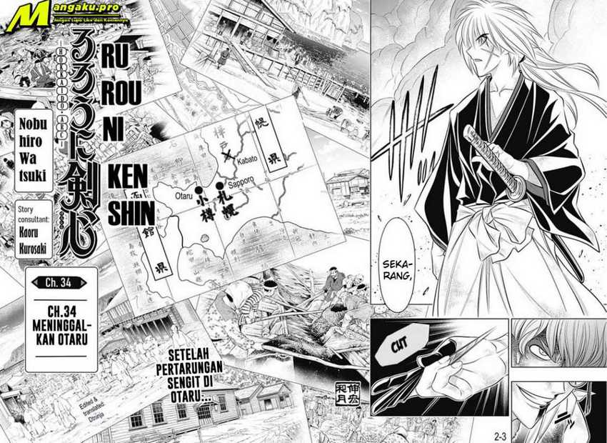 Rurouni Kenshin: Meiji Kenkaku Romantan – Hokkaido-hen Chapter 34 Bahasa Indonesia