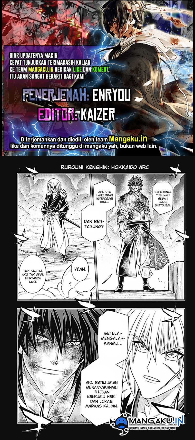 Rurouni Kenshin: Meiji Kenkaku Romantan – Hokkaido-hen Chapter 51 Bahasa Indonesia