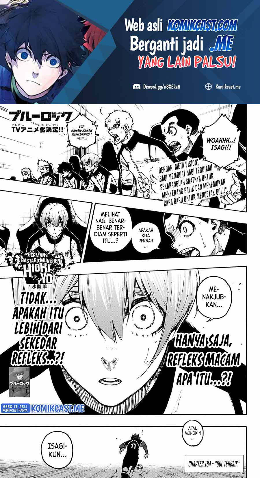 Blue Lock Chapter 184 Bahasa Indonesia