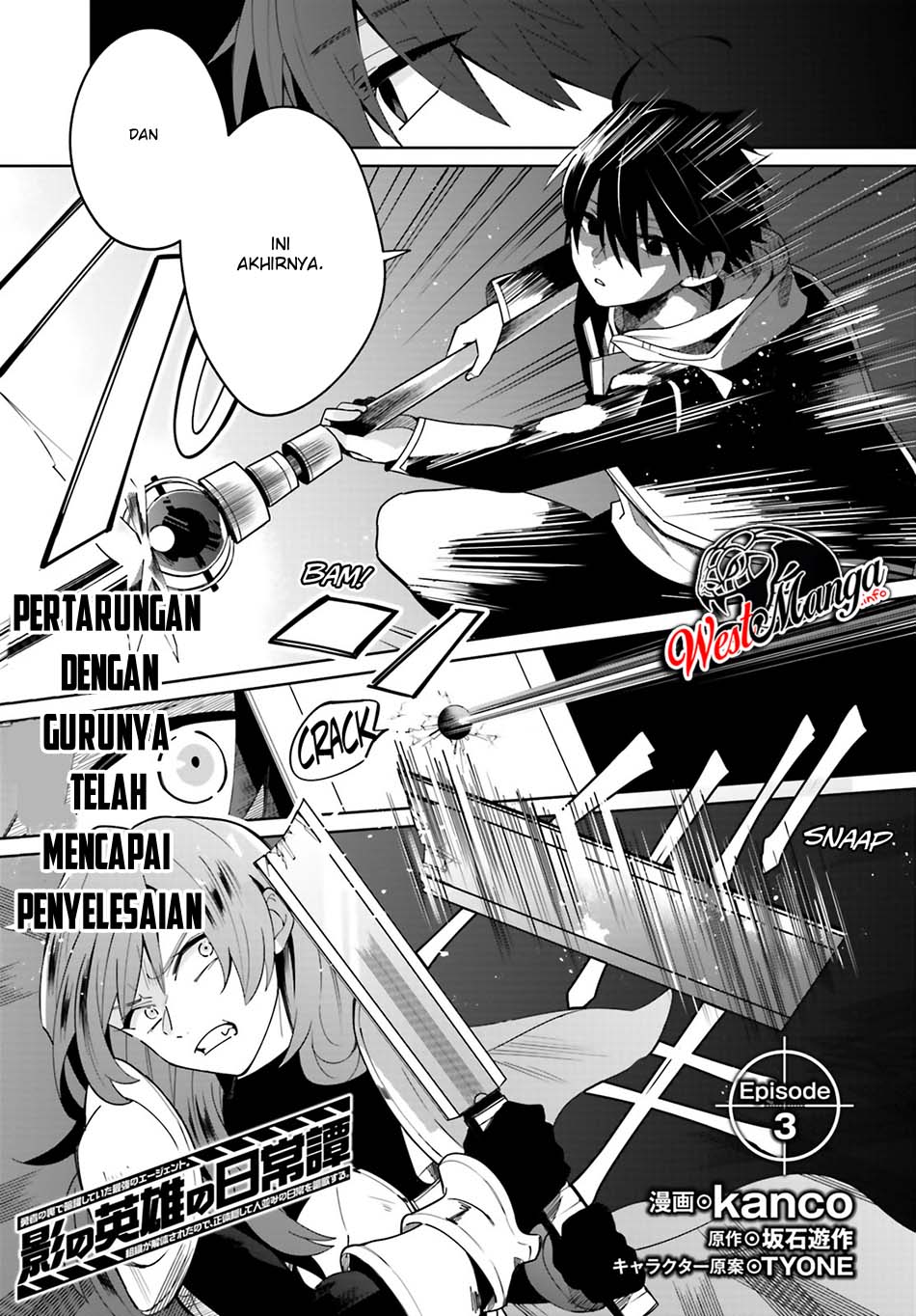 Kage no Eiyuu no Nichijou-tan Chapter 03 Bahasa Indonesia