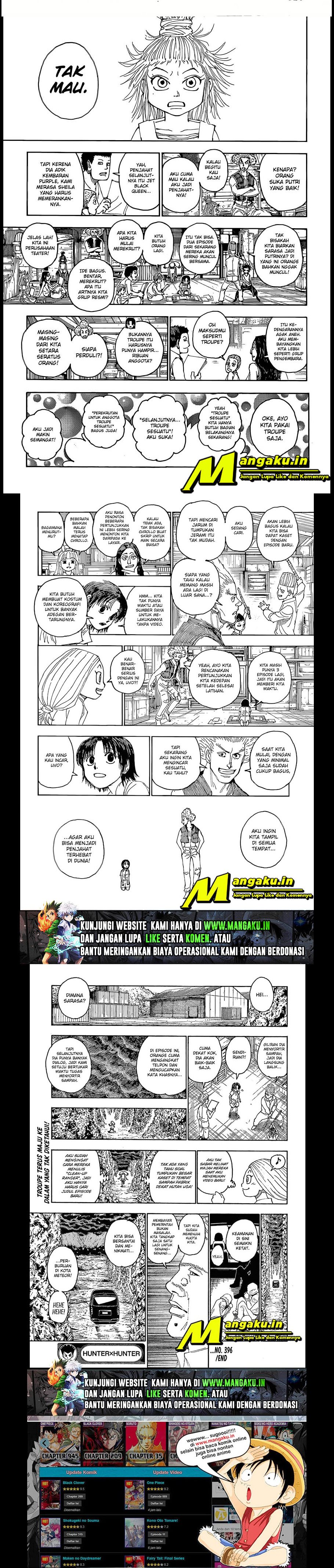 Hunter x Hunter Chapter 396 Bahasa Indonesia